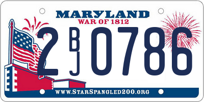 MD license plate 2BJ0786