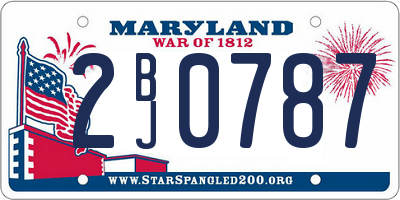 MD license plate 2BJ0787