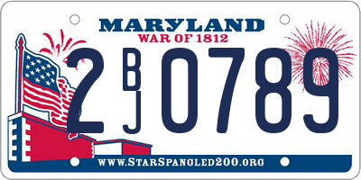 MD license plate 2BJ0789