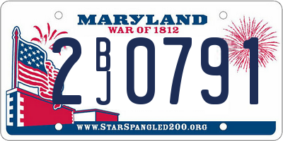 MD license plate 2BJ0791