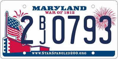MD license plate 2BJ0793