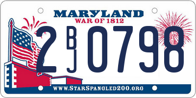 MD license plate 2BJ0798