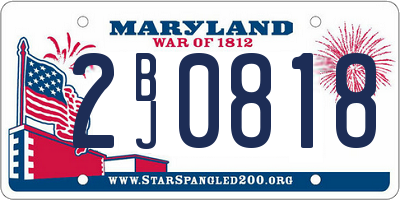MD license plate 2BJ0818