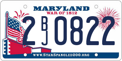 MD license plate 2BJ0822