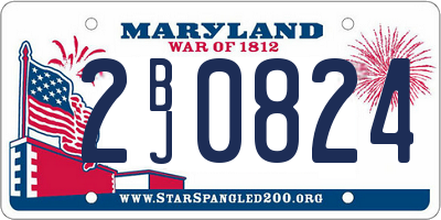 MD license plate 2BJ0824