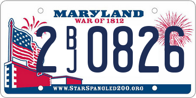 MD license plate 2BJ0826