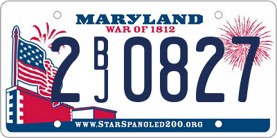 MD license plate 2BJ0827