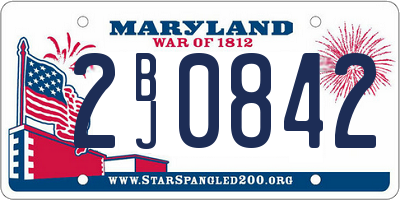 MD license plate 2BJ0842