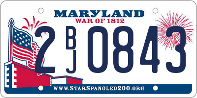 MD license plate 2BJ0843