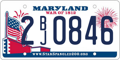 MD license plate 2BJ0846