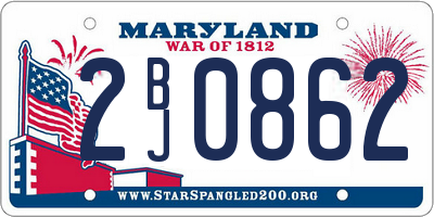 MD license plate 2BJ0862