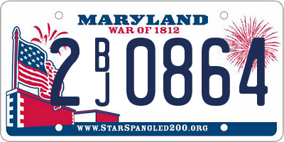MD license plate 2BJ0864