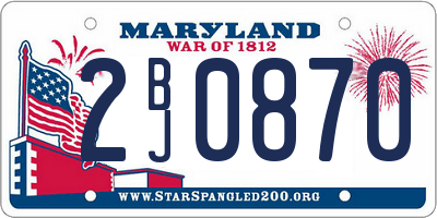 MD license plate 2BJ0870