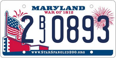 MD license plate 2BJ0893