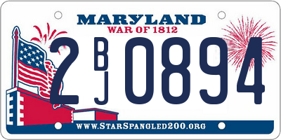 MD license plate 2BJ0894