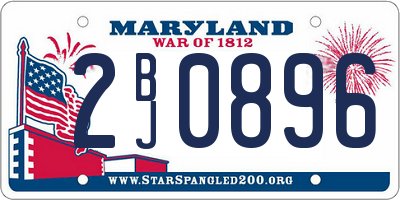 MD license plate 2BJ0896