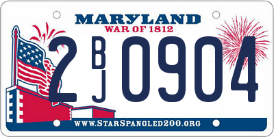MD license plate 2BJ0904