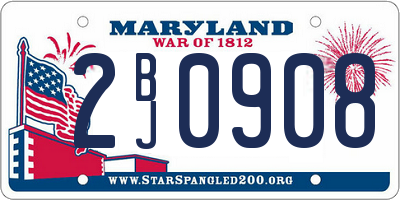 MD license plate 2BJ0908