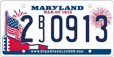 MD license plate 2BJ0913