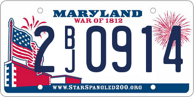 MD license plate 2BJ0914