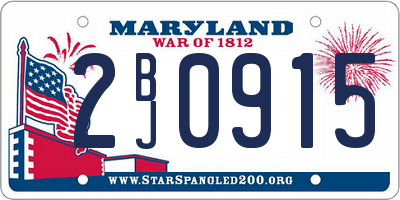 MD license plate 2BJ0915
