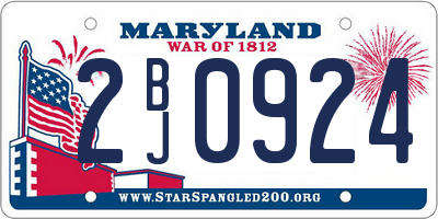 MD license plate 2BJ0924