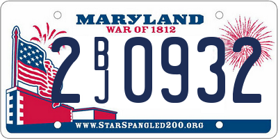 MD license plate 2BJ0932