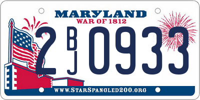 MD license plate 2BJ0933