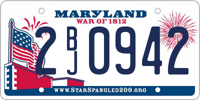 MD license plate 2BJ0942