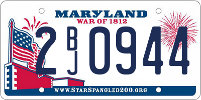 MD license plate 2BJ0944