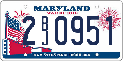 MD license plate 2BJ0951