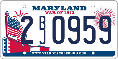 MD license plate 2BJ0959