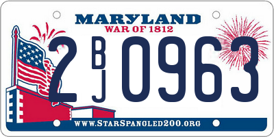 MD license plate 2BJ0963