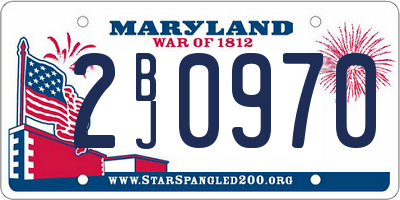 MD license plate 2BJ0970