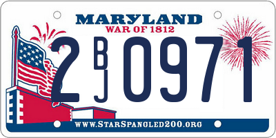 MD license plate 2BJ0971