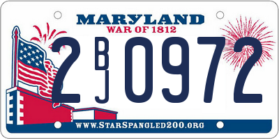 MD license plate 2BJ0972