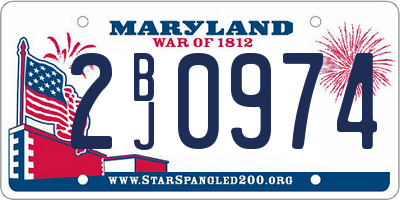 MD license plate 2BJ0974