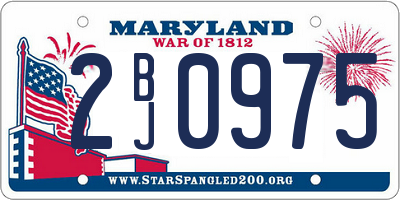 MD license plate 2BJ0975