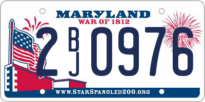 MD license plate 2BJ0976