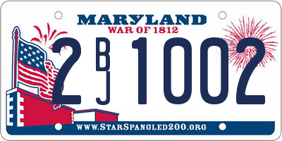 MD license plate 2BJ1002