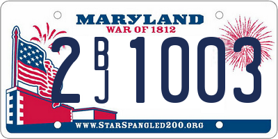 MD license plate 2BJ1003