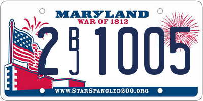 MD license plate 2BJ1005