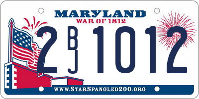 MD license plate 2BJ1012