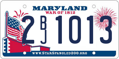 MD license plate 2BJ1013