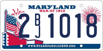 MD license plate 2BJ1018