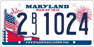 MD license plate 2BJ1024