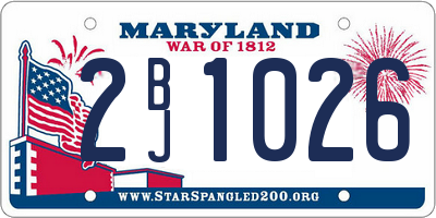MD license plate 2BJ1026