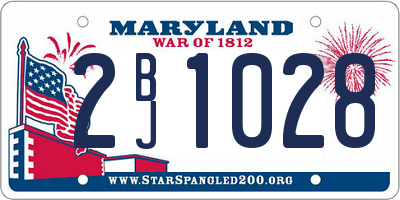 MD license plate 2BJ1028