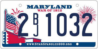 MD license plate 2BJ1032