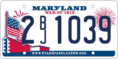 MD license plate 2BJ1039